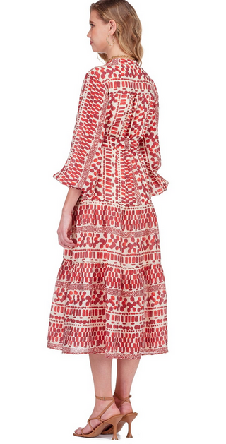 Joy Joy Front Split Buttons Midi Dress