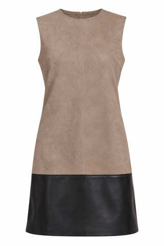 Dolce Cabo Faux Suede and Faux Leather Block Dress