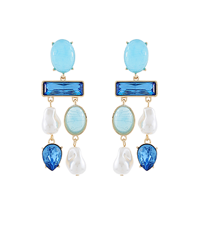 Linear Oval & Baguette Earrings