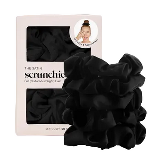 Kitsch Satin Sleep Scrunchies 5pc - Black