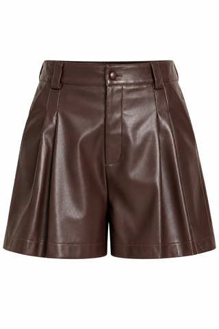 Dolce Cabo Faux Leather Pleated Short