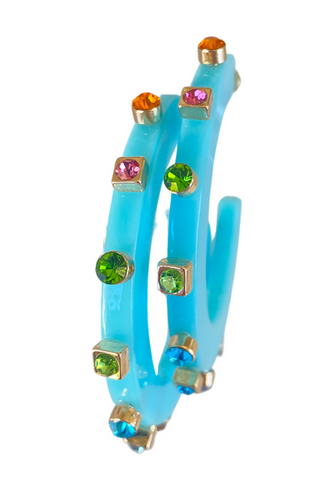 CITY GIRL JEWEL HOOP LARGE- MULTIPLE COLORS