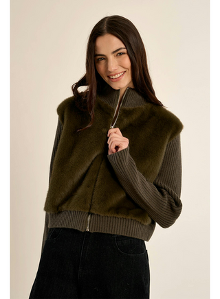 Molly Bracken Us Ladies Khaki Knitted Jacket