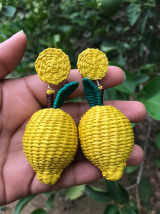 Lemon Iraca Earrings