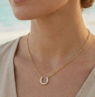 Ella Stein Lucky Horse Shoe Pendant Necklace