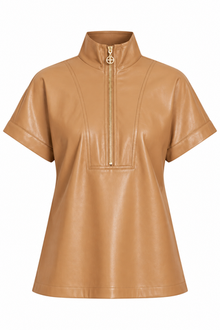Dolce Cabo Faux Leather Zip Up Top/ Multiple Colors