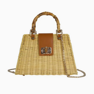 Lisi Lerch Inc. Birdie- Hand Woven With Bamboo Handle- Ws - Natural