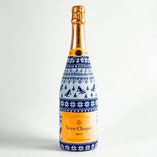 Beau Bottles Beau Bottles Blue and White Knitted Ski -Made For Veuve