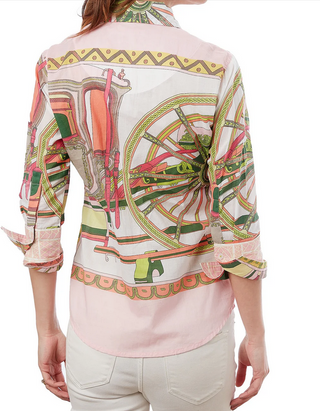 Dizzy Lizzie Rome 3/4 Sleeve Pink Wheel