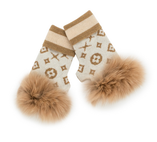 Mitchie's Knit Fingerless Gloves in Gold