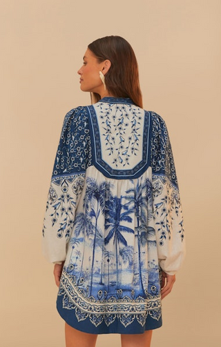 Farm Rio Palm Tree Beach Mini Dress
