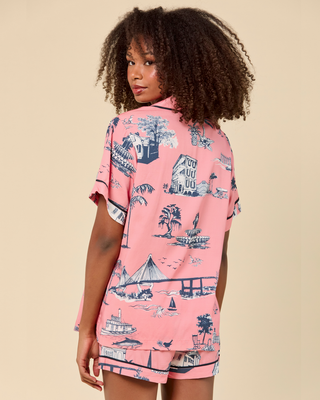 Katie Kime Charleston Toile Pajama Shorts Set
