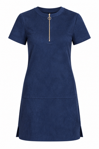 Dolce Cabo Faux Suede Zip Up Short Sleeve Dress