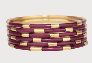 Budhagirl Maroon Veda Bangles - Set Of 6 - Maroon