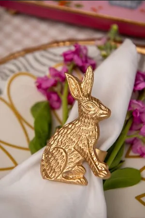 Jaye's Studio Color Block Rabbit Napkin Ring / Gold