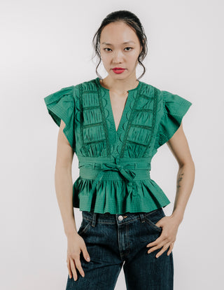 Love The Label Madelyn Top In Folliage Green