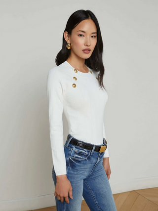 L'agence Gretchen Long Sleeve Button Pullover