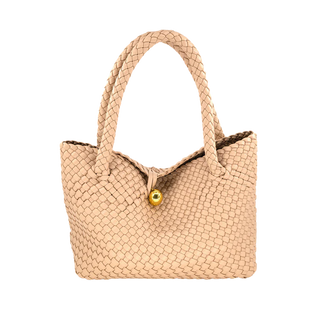 BC Bags Woven Tote Gold Detail Bag