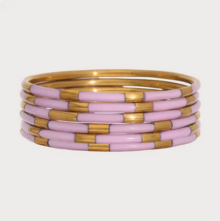 Budhagirl Lilac Veda Bangles - Set Of 6 - Lilac