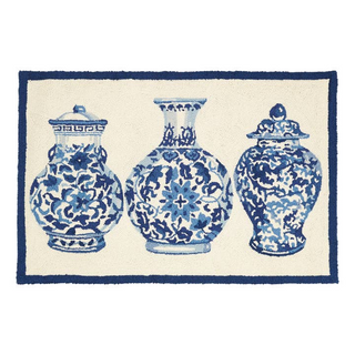 Peking Handicraft Chinoiserie Vases Hook Rug - Sally Eckman Roberts