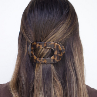 Teleties Round Flat Hair Clip | Medium | Tortoise - Tortoise