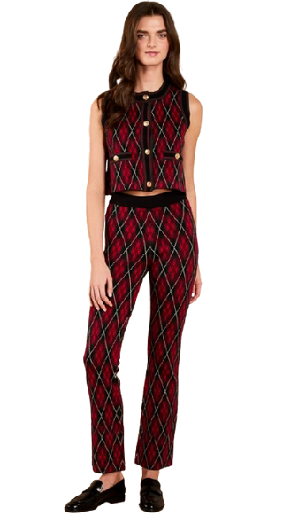 Saylor Tilden Festive Argyle Pant Set