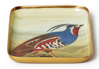 Two's Company Pheasants Set of 4 Metal Trinket / Desk Trays Includes 4 Designs / 2 Sizes