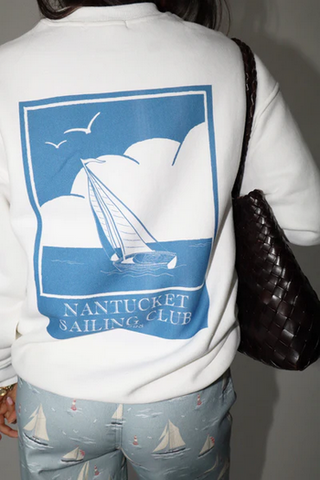 Bailey Rose Nantucket Sailing Club Graphic Sweatshirt, White