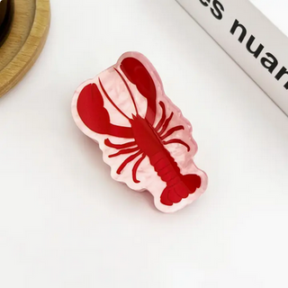 Thedivasoap Red Lobster Hair Claw Clip, Ocean Hair Accessories - Pink