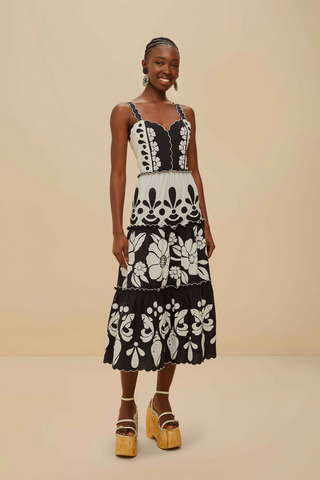 Farm Rio Cutwork Midi Dress