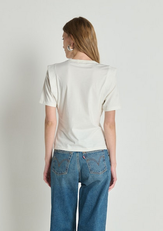 Nation Thea Sleeve Inset Top in Porcelain