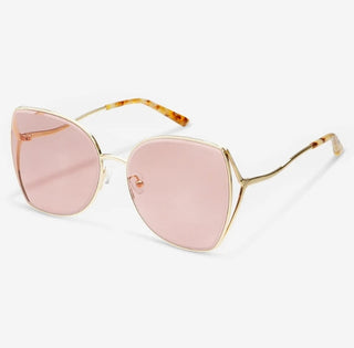 Freyrs Margot Oversized Womens Sunglasses - Gold / Pink