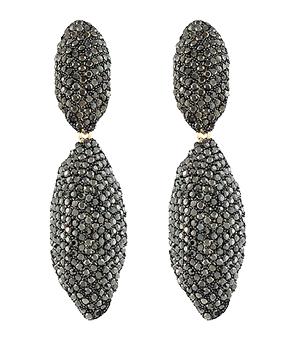 Pave Oval Dangle Earrings | Multiple Colors