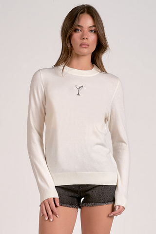 Elan White Martini Sweater