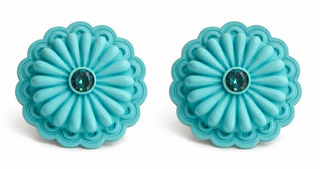 Rahya Jewelry Concho Turquoise Statement Earrings