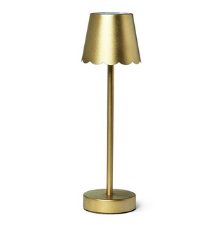 Two's Company Table Lamp With Scalloped Shade / Gold