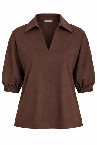 Dolce Cabo Faux Suede Johnny Collar Top