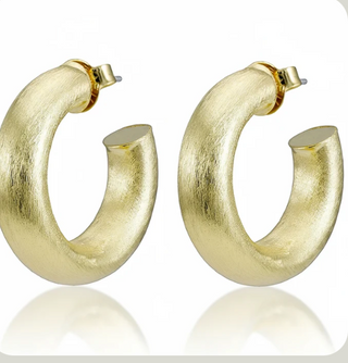 Sheila Fajl Small Chantal Hoops Brushed Gold