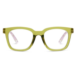 Peepers x Laura Park To the Max Green/Rosemary Stripe Pink Blue Light Glasses