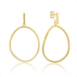 Sheila Fajl Twisted Oval Hoop Earrings in Brushed Gold