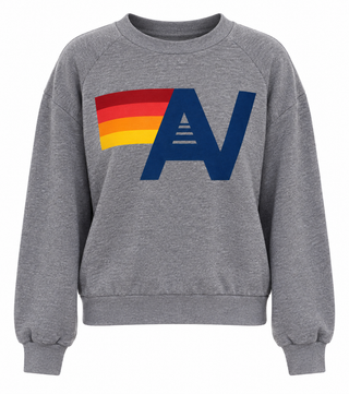 Aviator Nation Logo Heather Grey Crew Sweatshirt