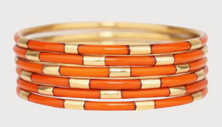 Budhagirl Burnt Orange Veda Bangles - Set Of 6 - Burnt Orange
