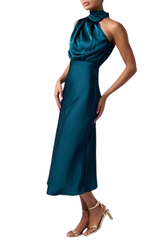 Lulus Dublin Asym Neck Midi Dress