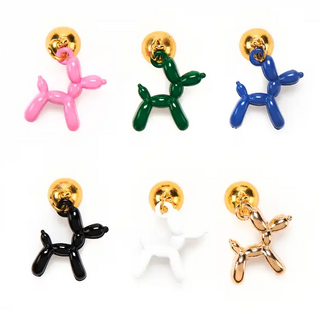 Vivi Vitello Dog Balloon Wine Glass Cheers Charms / Set of 6