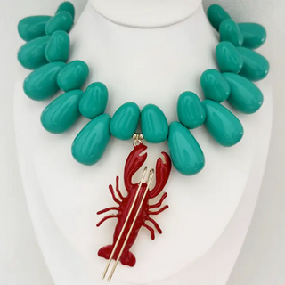 Monkee's Coastal Collection Lucky Fish- Kitsch and Sea- Resin Bead Statement Necklace / 2 Options