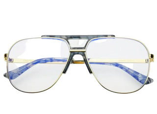 Freyrs Logan Blue Light Readers Reading Unisex Eyeglasses - Light Gold / Gray