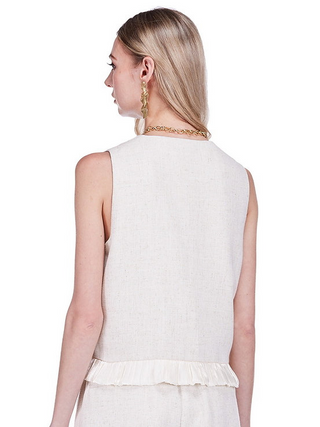 Joy Joy Ruffles Hem Vest / 2 Color Options