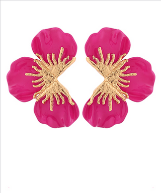Monkee's Jewelry And Acc Textured Flower Earrings / Multiple Color Options