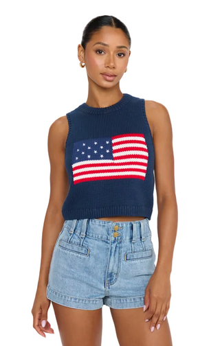 Mumu Milo Tank in Navy Flag Knit