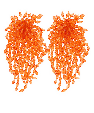 Monkee's Jewelry And ACC Clear Bead Fringe Long Earrings